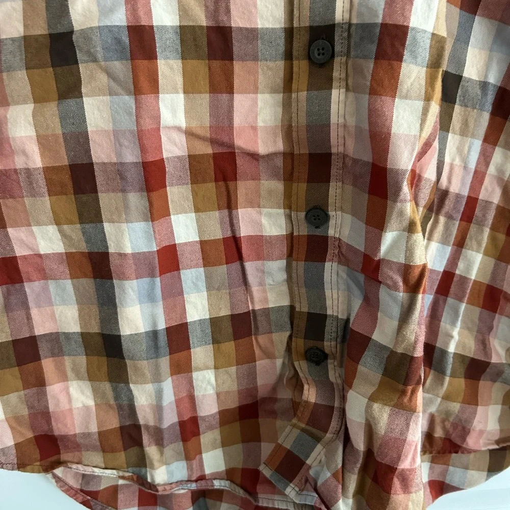 Patagonia Men’s Organic Cotton Plaid Shirt Brown Tan Size L